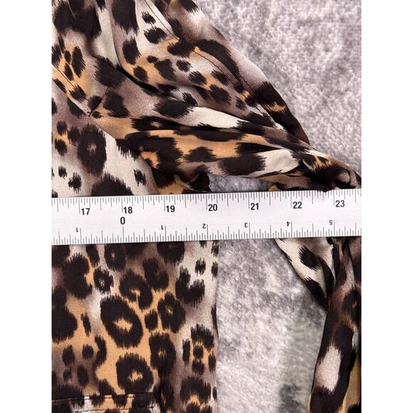 St John Jacket Large Womens Silk Leopard Lightweight Full Zip - Picture 4 of 8